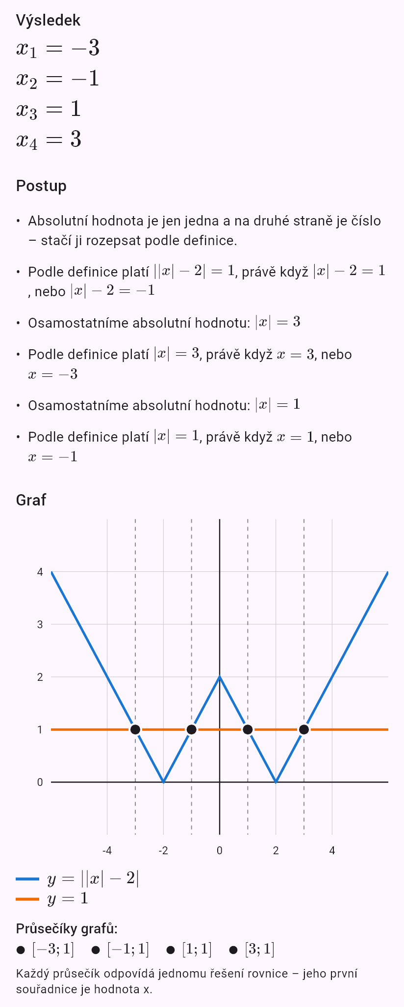 ||x| - 2| = 1
