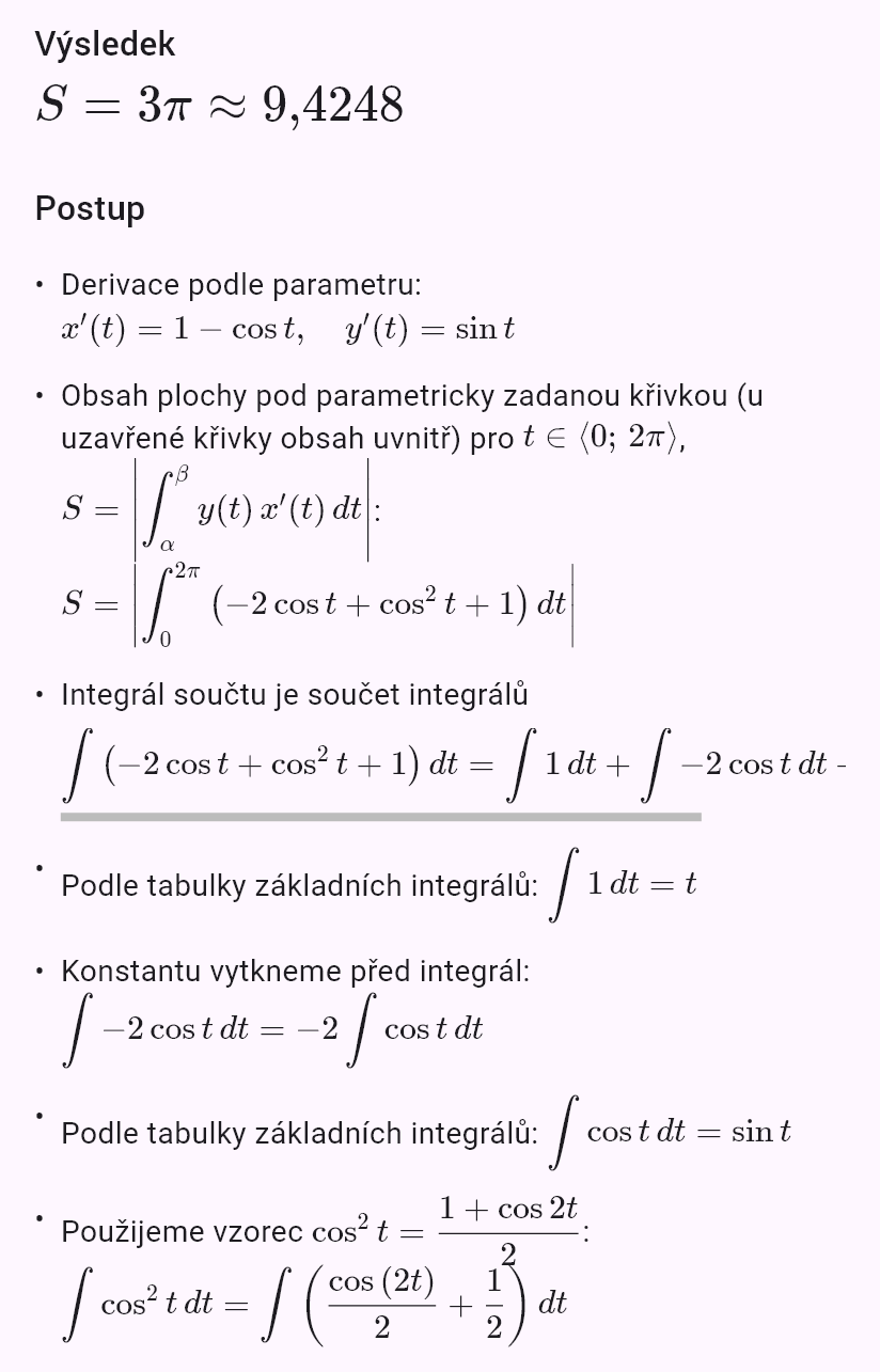 x = t - sin(t)
y = 1 - cos(t)