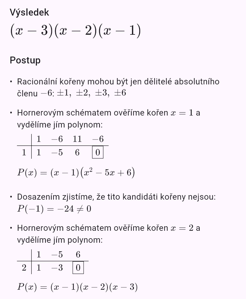 x^3 - 6x^2 + 11x - 6