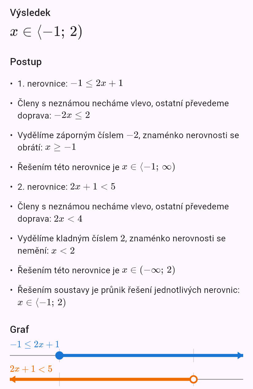 -1 <= 2x + 1 < 5