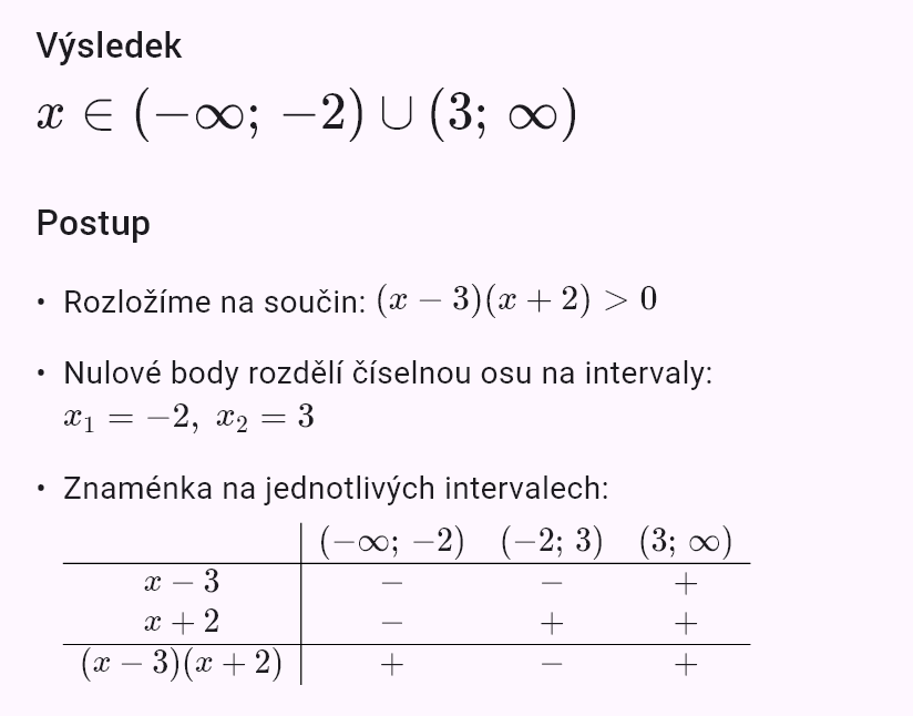 x^2 - x - 6 > 0