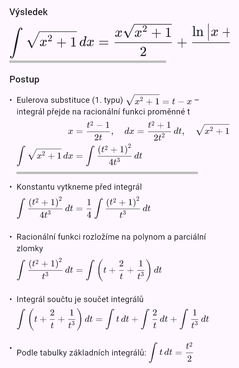 int(sqrt(x^2 + 1))