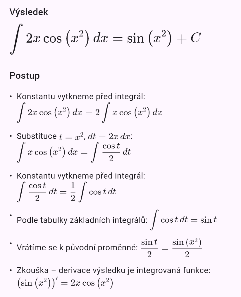 int(2x cos(x^2))
