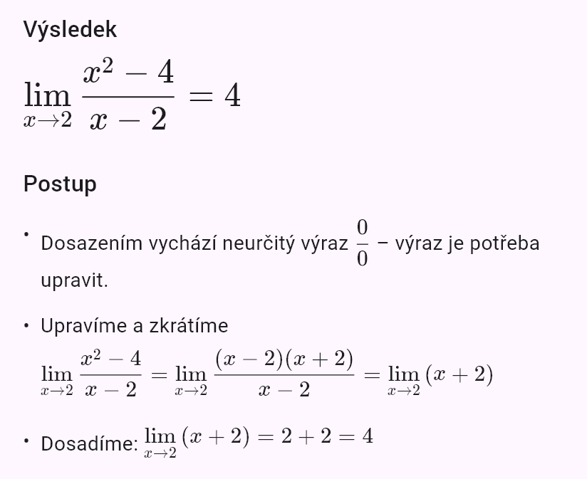 lim(x->2) (x^2-4)/(x-2)