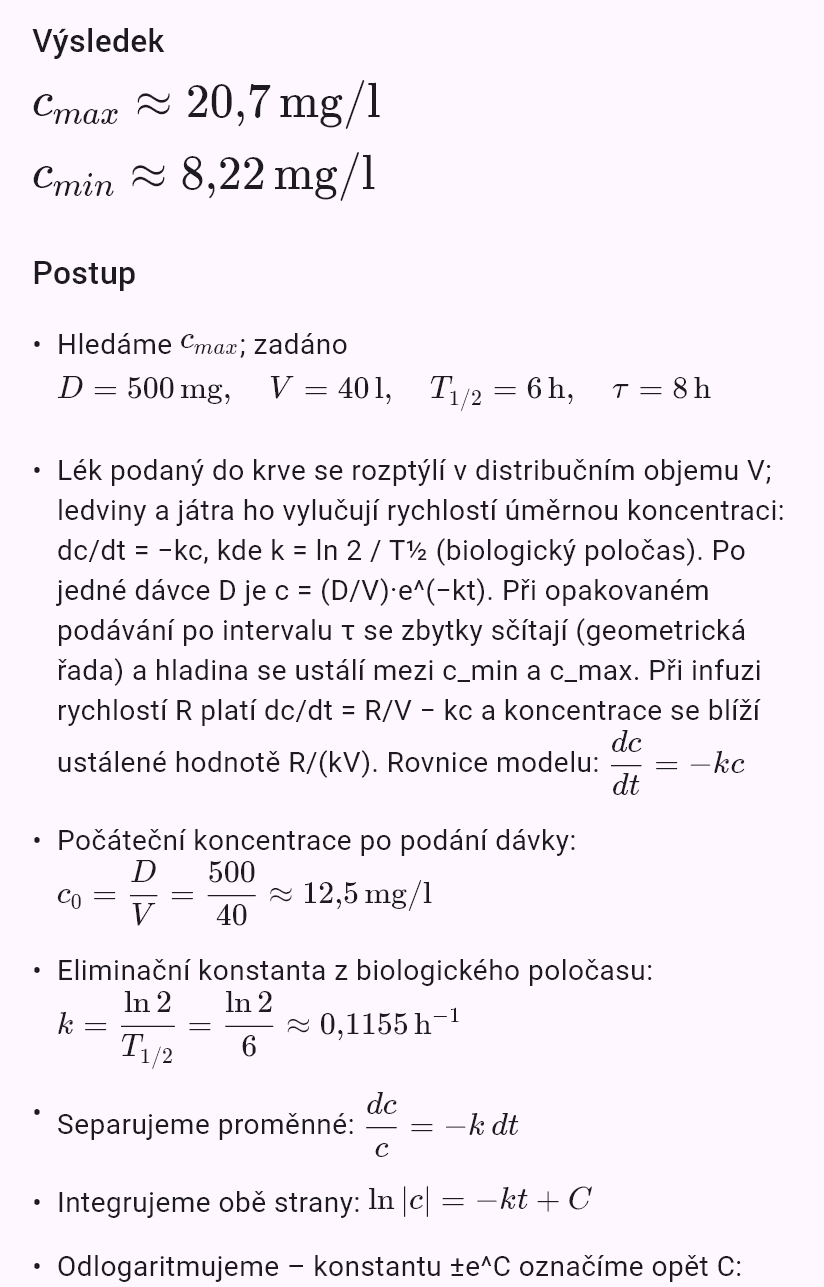 model(drug; find=steady[mg_l]; D=500[mg]; V=40[l]; T12=6[h]; tau=8[h]; mode=repeated)