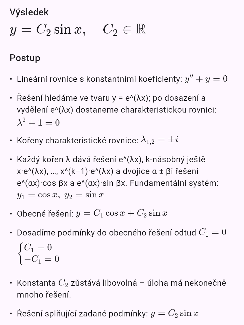 y'' + y = 0, y(0) = 0, y(pi) = 0