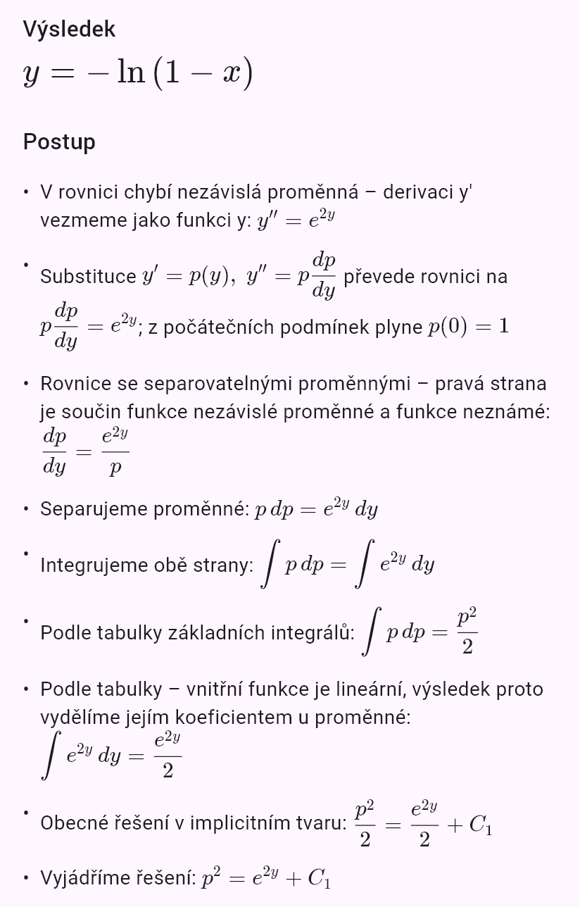 y'' = e^(2y), y(0) = 0, y'(0) = 1