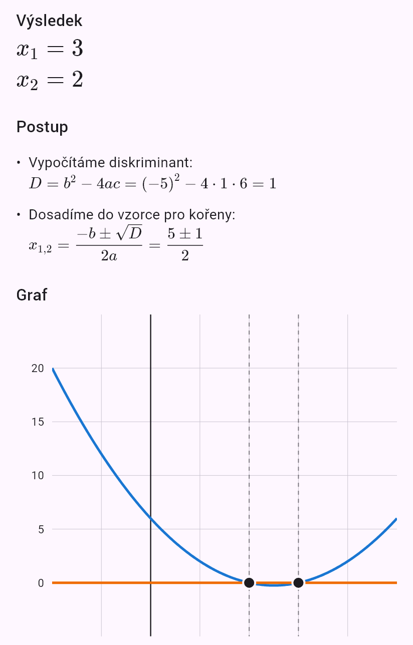 x^2 - 5x + 6 = 0