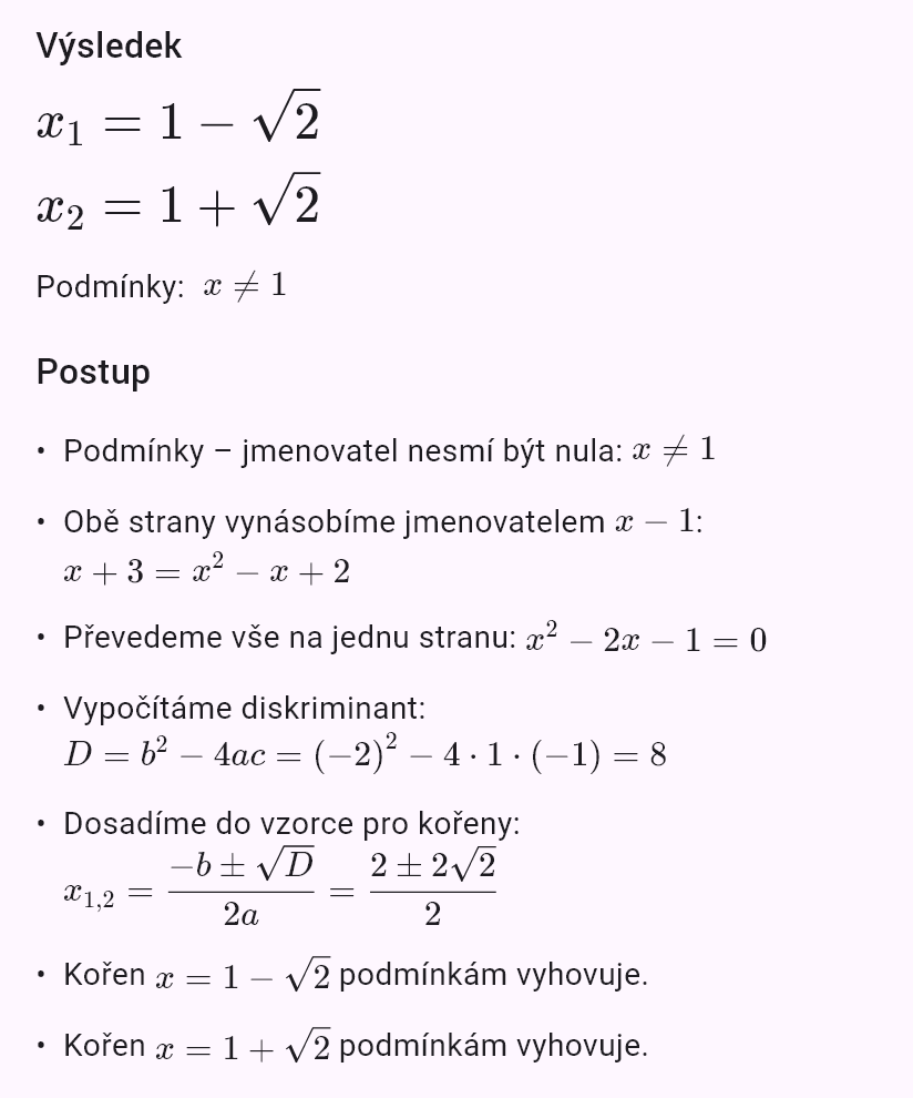 (x+3)/(x-1) = 2/(x-1) + x