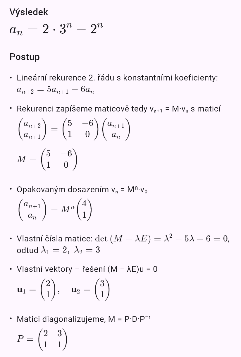 a_{n+2} = 5a_{n+1} - 6a_n, a_0 = 1, a_1 = 4
