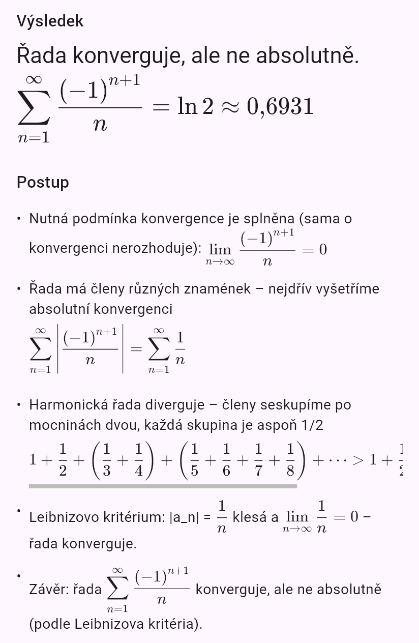 sum((-1)^(n+1)/n)