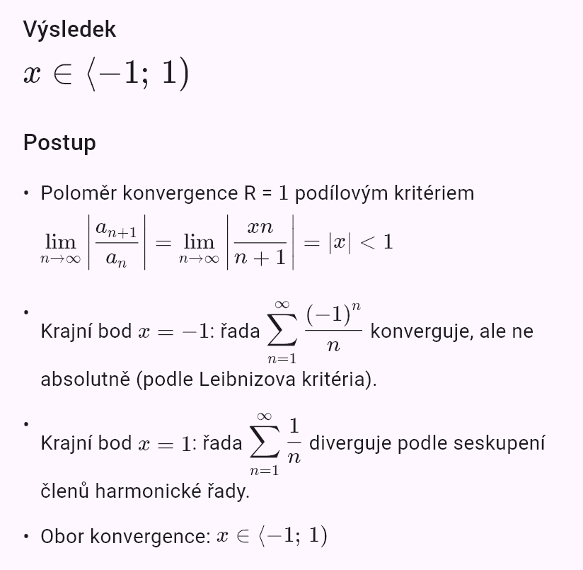 sum(x^n/n)