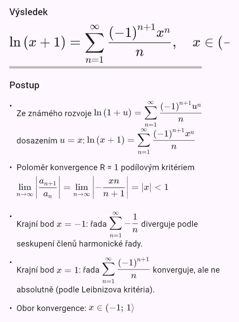 taylor(ln(1 + x), 0, oo)