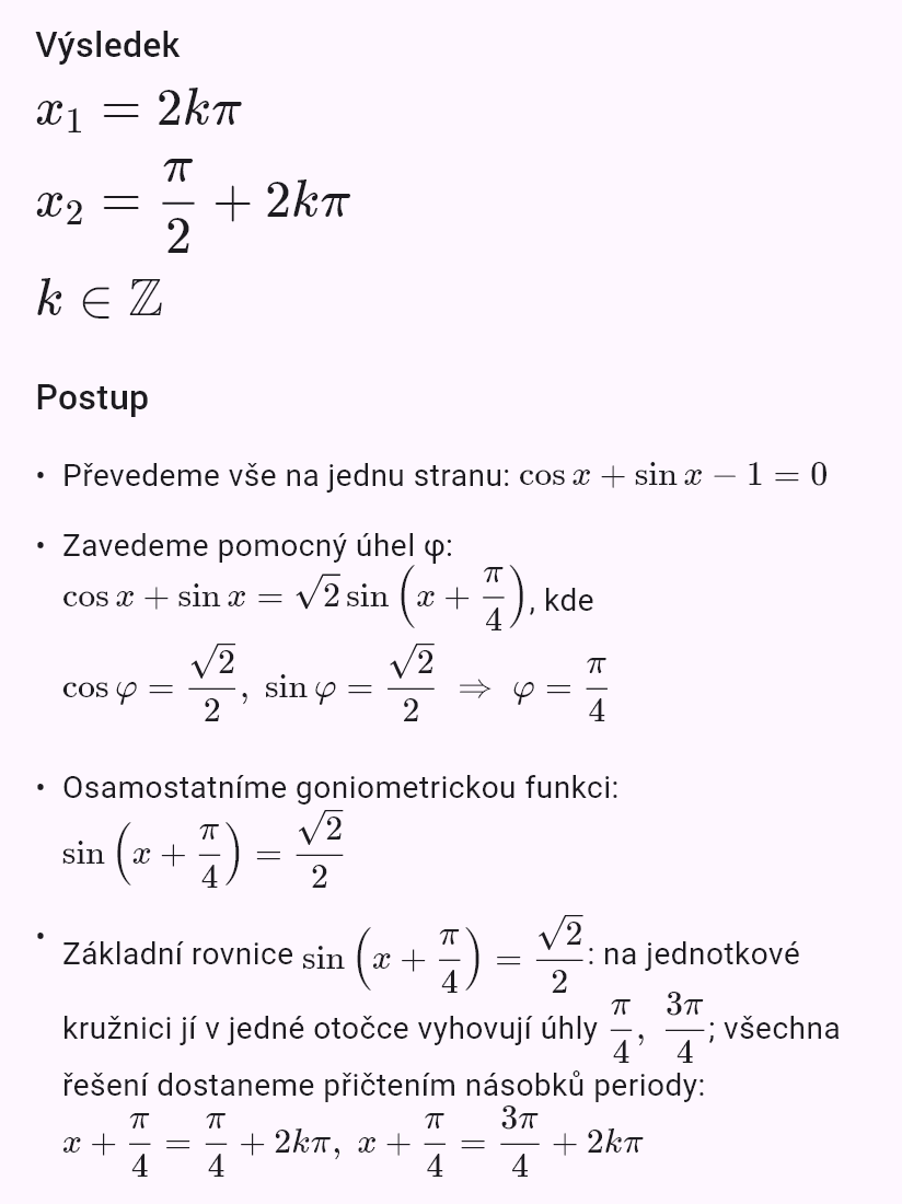 sin x + cos x = 1