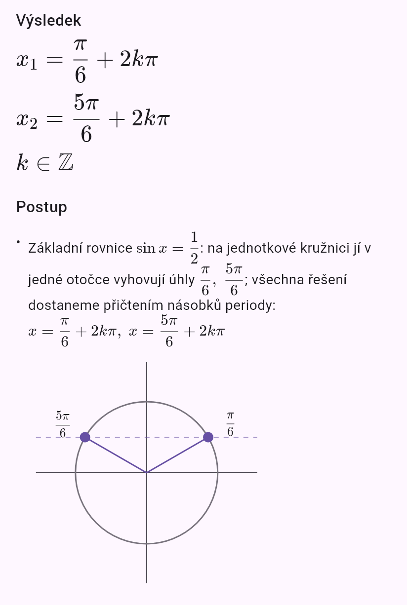 sin x = 1/2