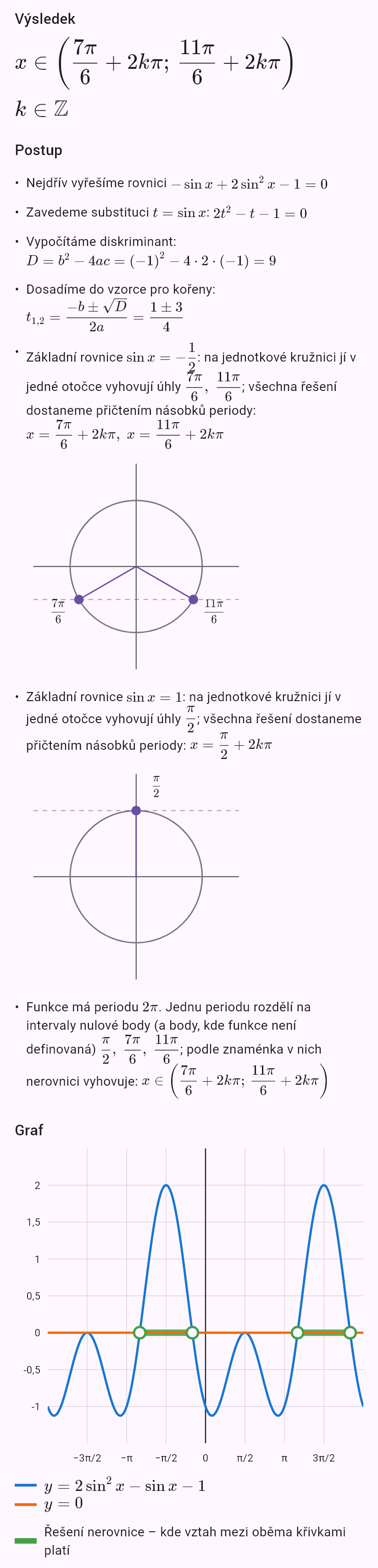 2sin^2 x - sin x - 1 > 0