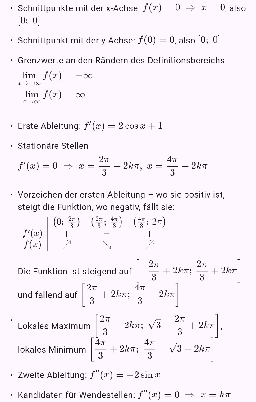 x + 2sin x