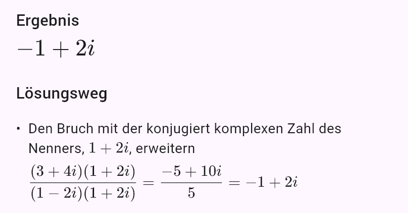 (3+4i)/(1-2i)