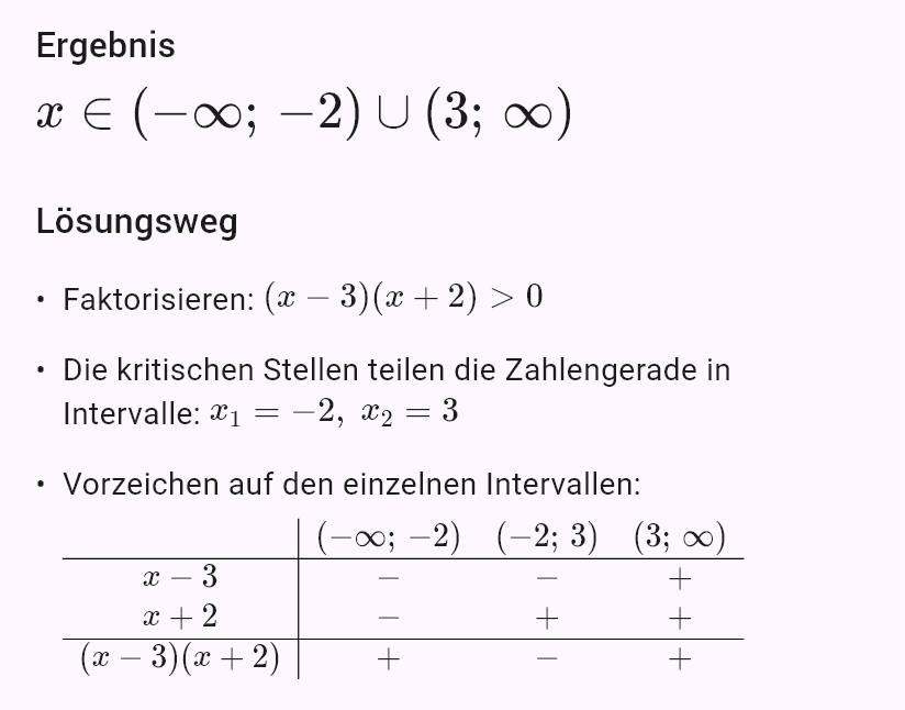 x^2 - x - 6 > 0