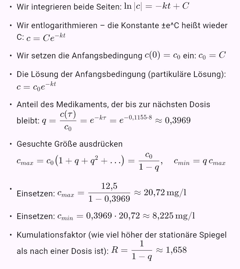 model(drug; find=steady[mg_l]; D=500[mg]; V=40[l]; T12=6[h]; tau=8[h]; mode=repeated)