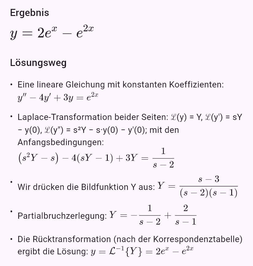 y'' - 4y' + 3y = e^(2x), y(0) = 1, y'(0) = 0
