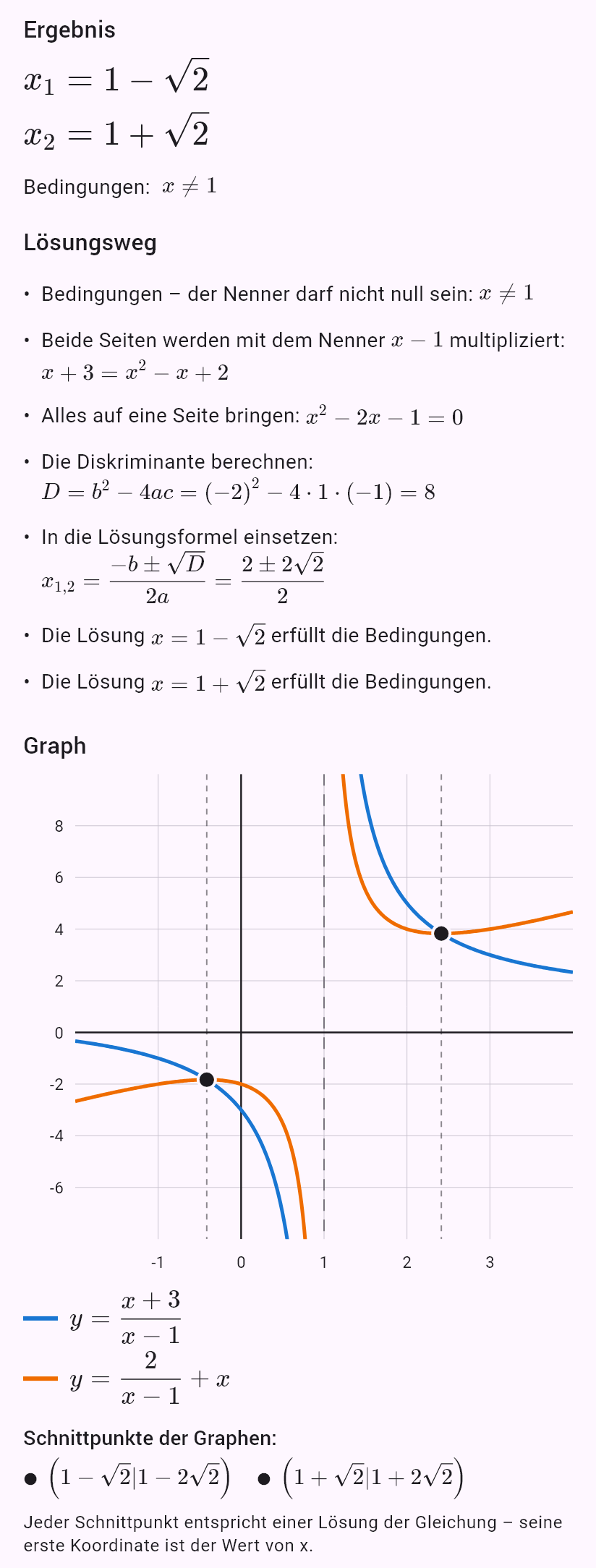 (x+3)/(x-1) = 2/(x-1) + x