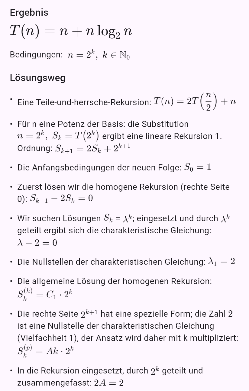 T(n) = 2T(n/2) + n, T(1) = 1