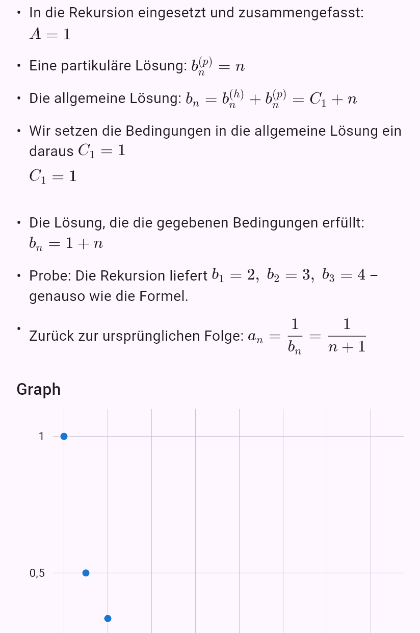 a_{n+1} = a_n/(1 + a_n), a_0 = 1