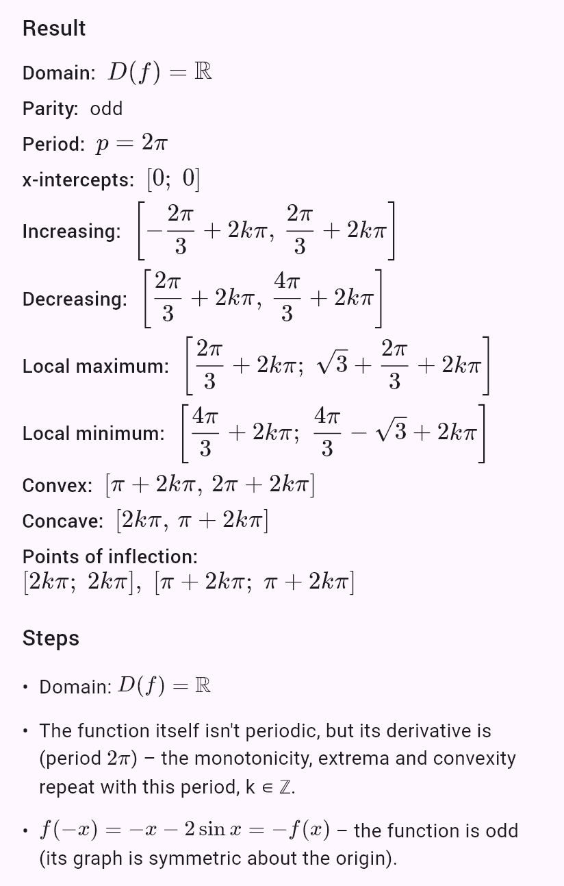 x + 2sin x