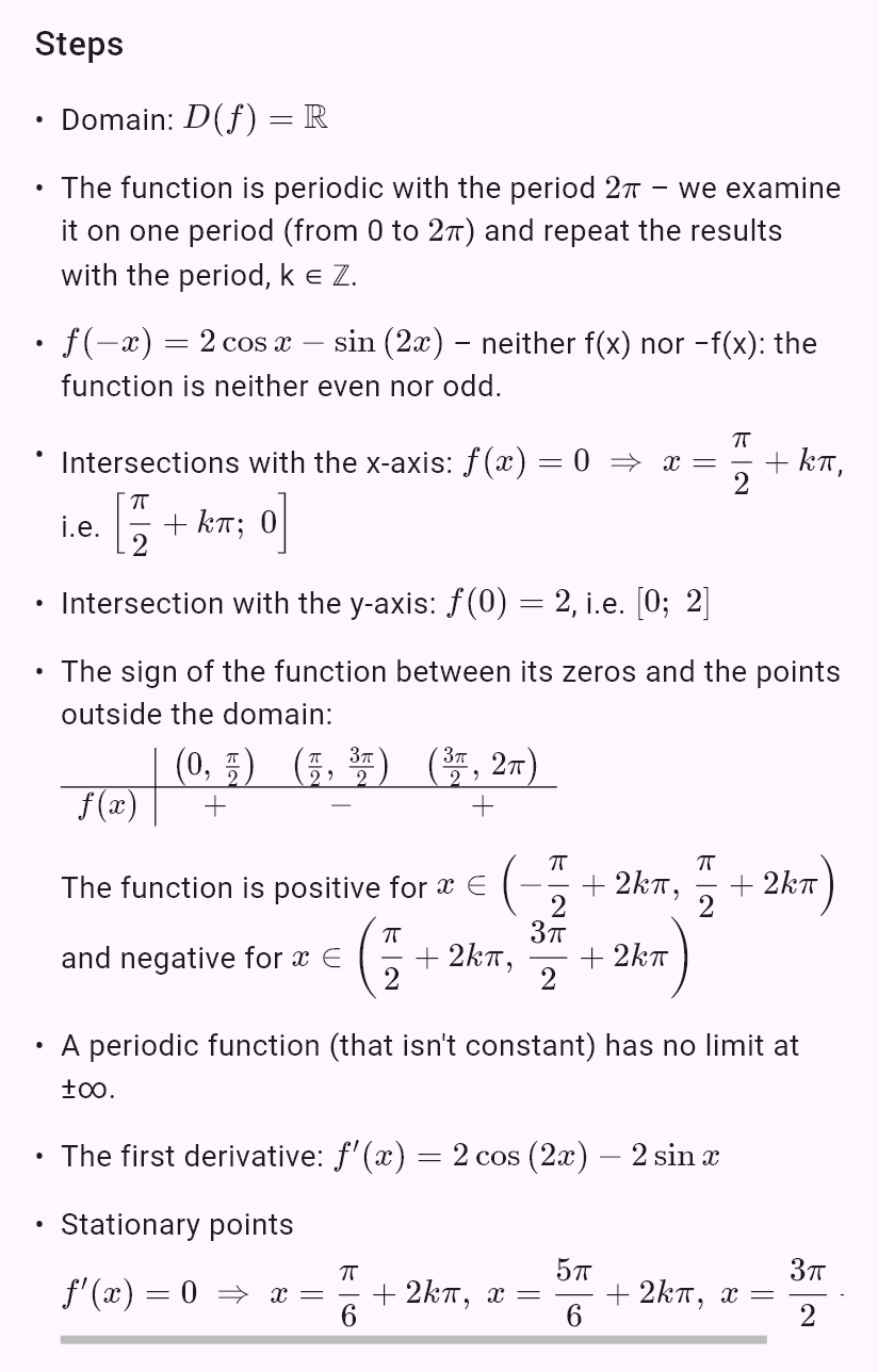 sin 2x + 2cos x