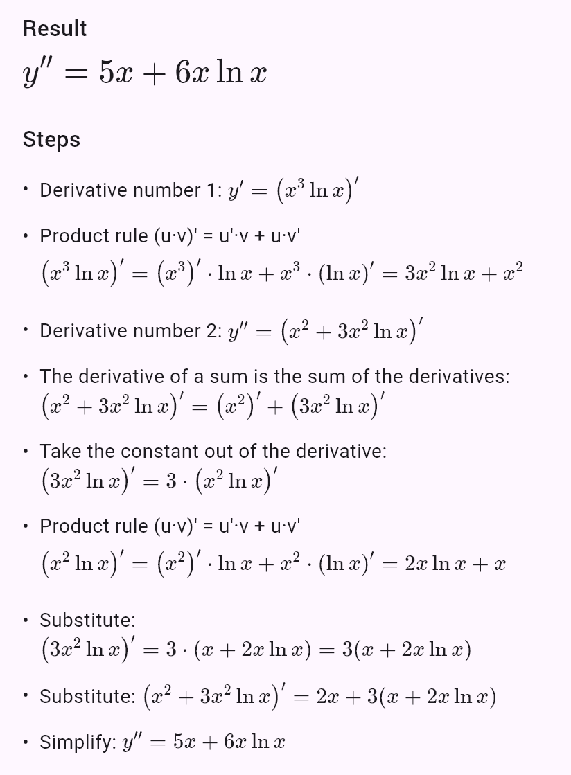 (x^3 ln x)''