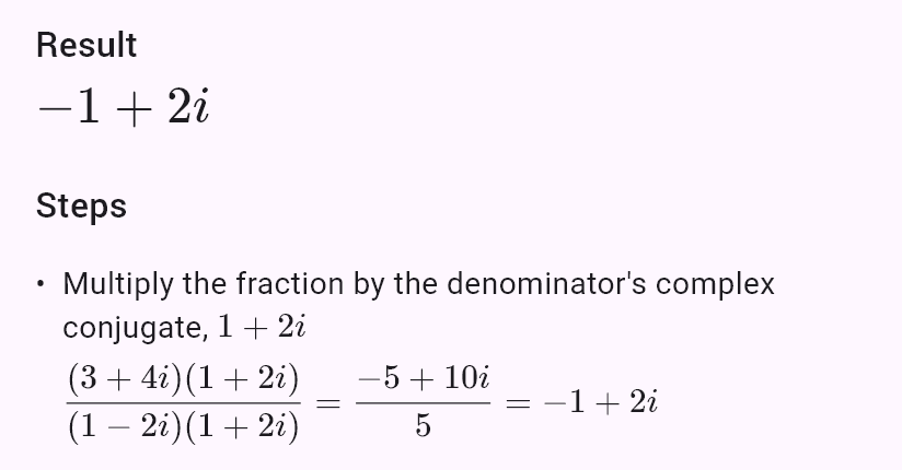 (3+4i)/(1-2i)