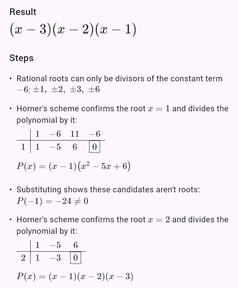 x^3 - 6x^2 + 11x - 6