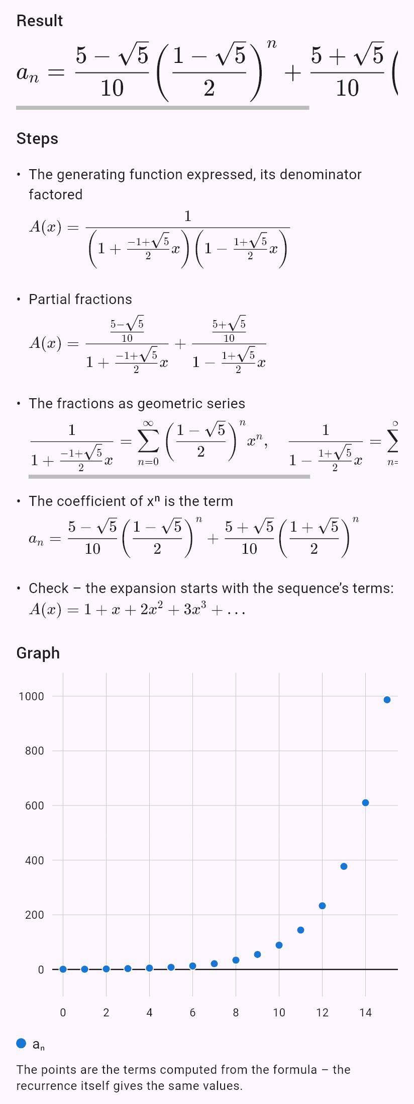1/(1 - x - x^2)