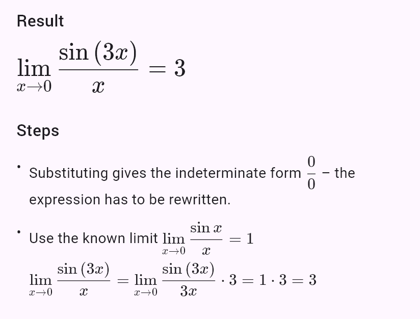 lim(x->0) sin(3x)/x