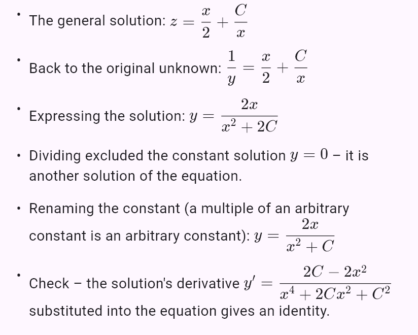 xy' - y = -xy^2