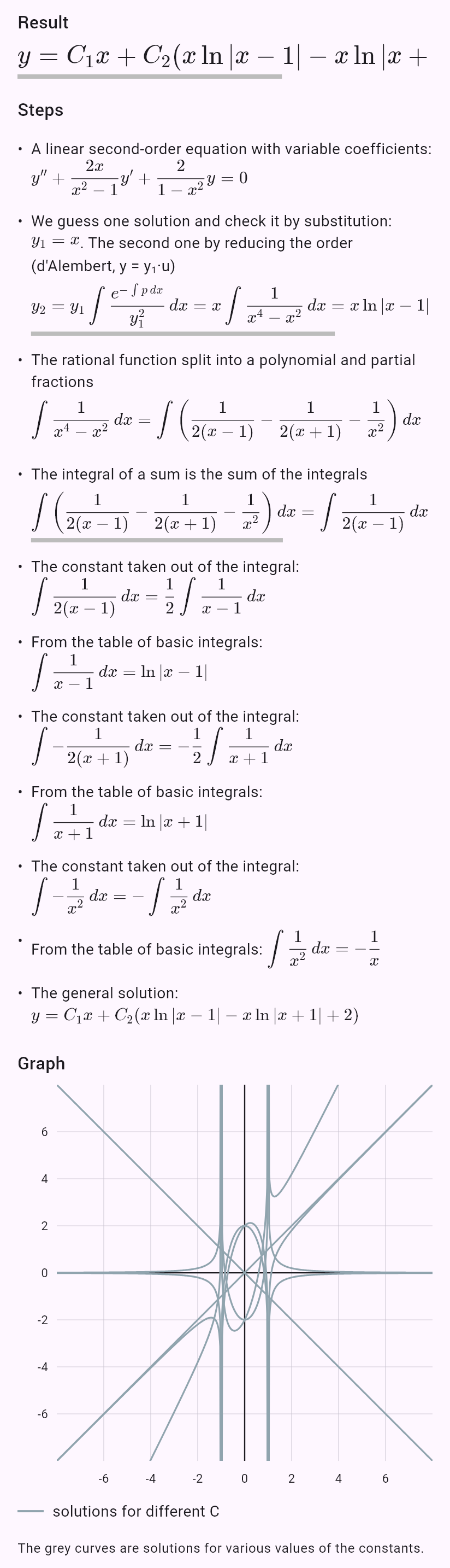 (1-x^2)y'' - 2xy' + 2y = 0