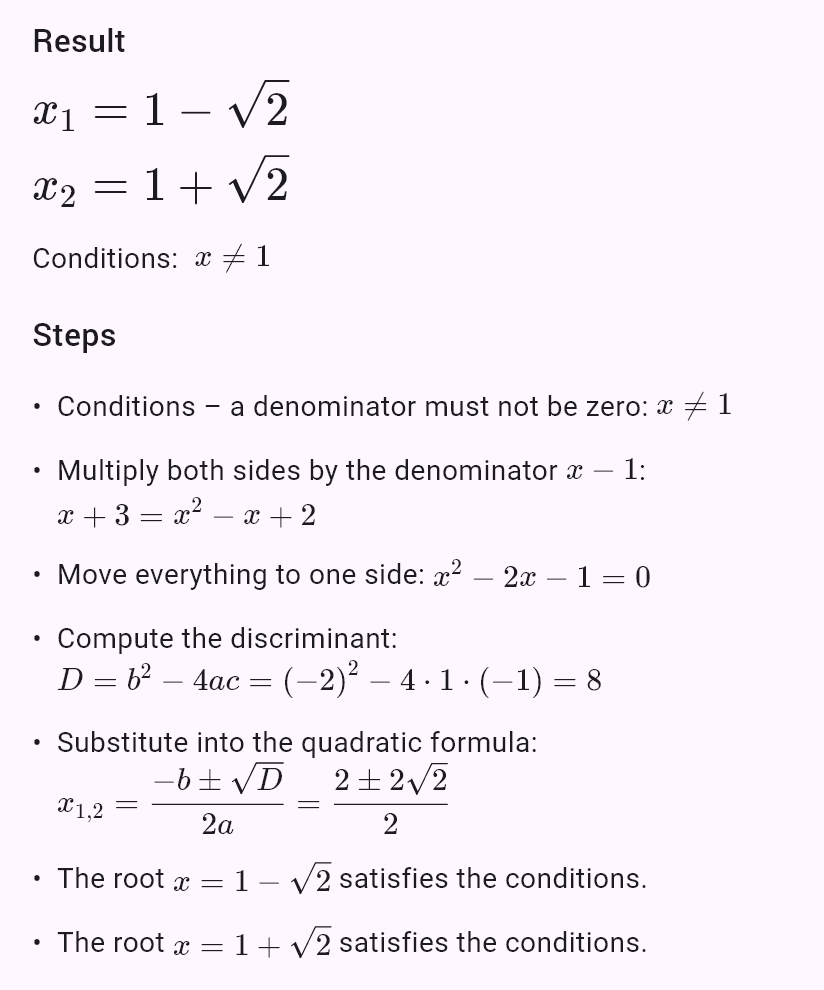 (x+3)/(x-1) = 2/(x-1) + x