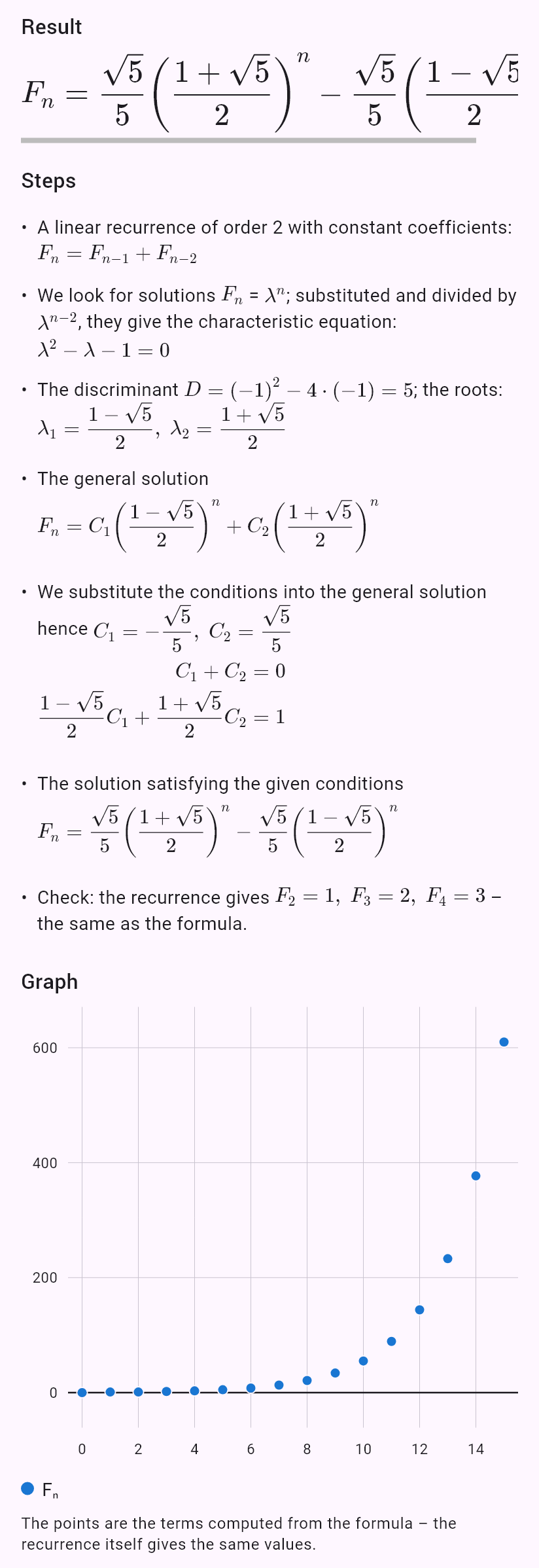 F_n = F_{n-1} + F_{n-2}, F_0 = 0, F_1 = 1