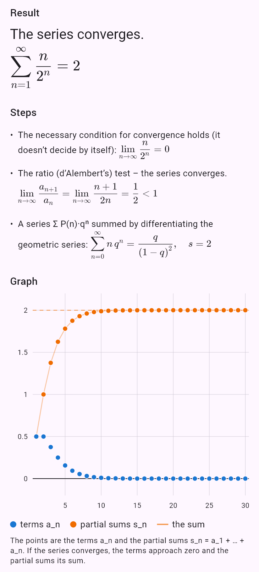 sum(n/2^n)