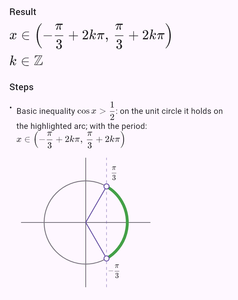 cos x > 1/2