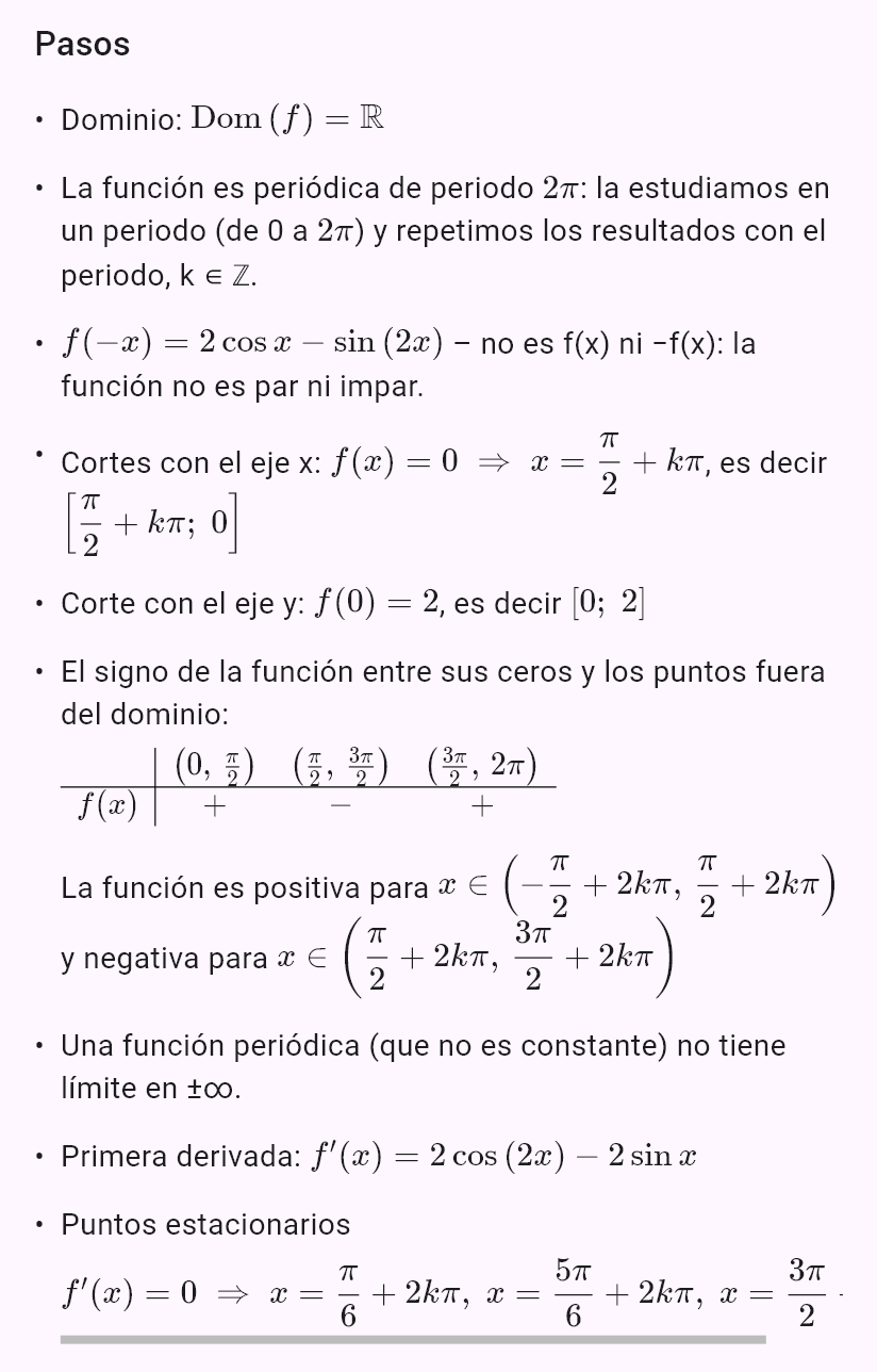 sin 2x + 2cos x