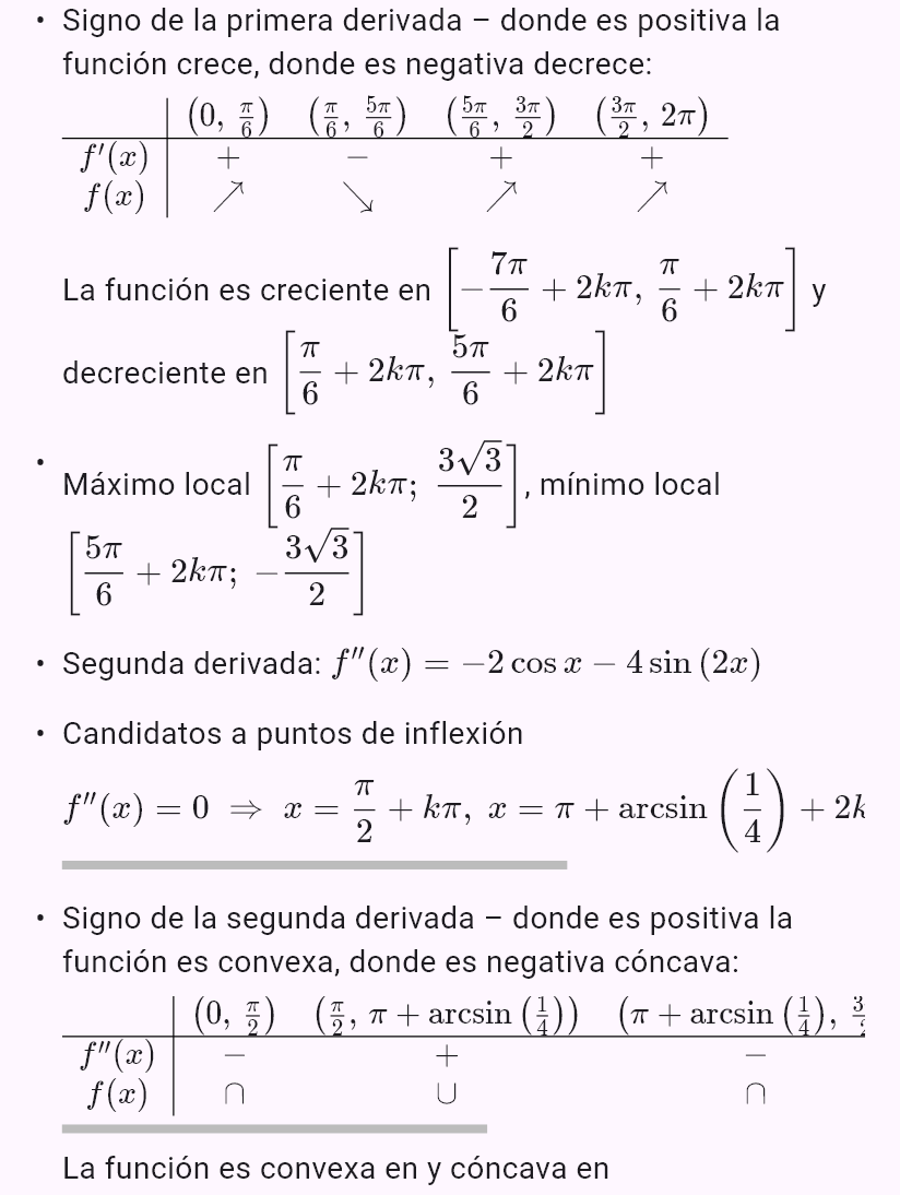 sin 2x + 2cos x