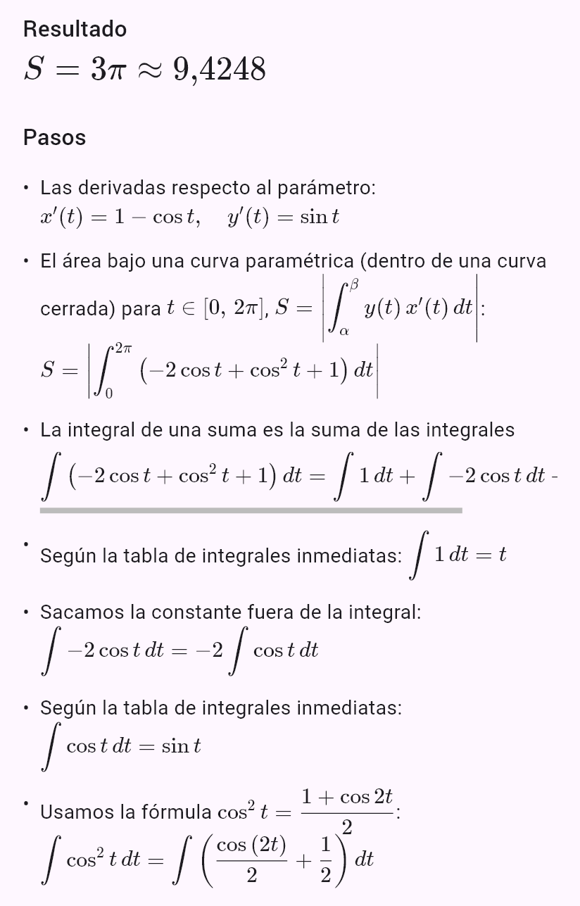 x = t - sin(t)
y = 1 - cos(t)