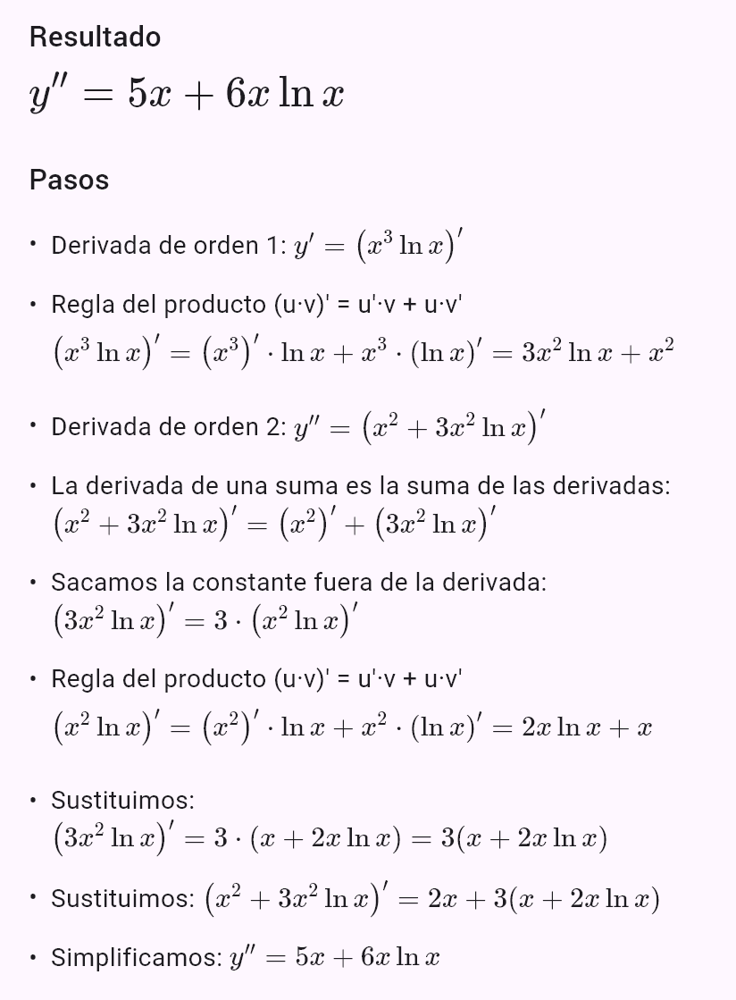(x^3 ln x)''