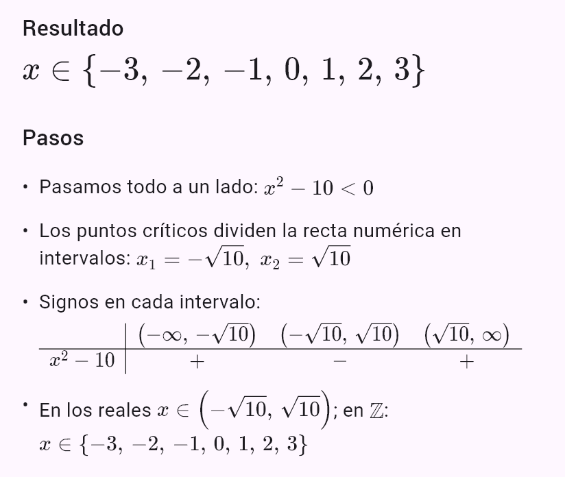 x^2 < 10
