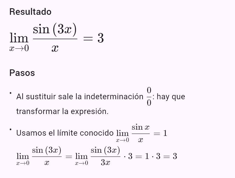 lim(x->0) sin(3x)/x