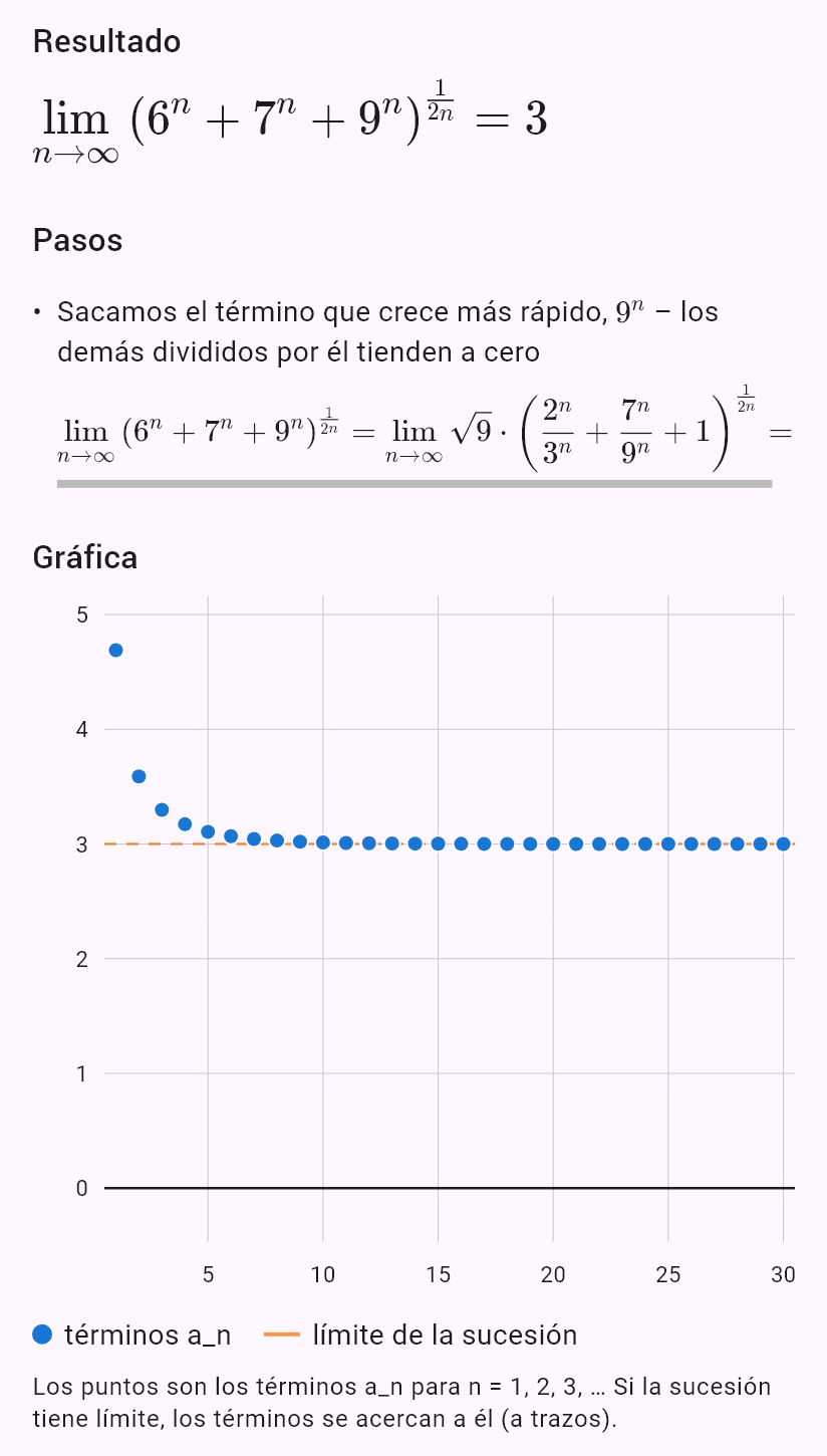 lim(n->oo) (6^n+7^n+9^n)^(1/(2n))