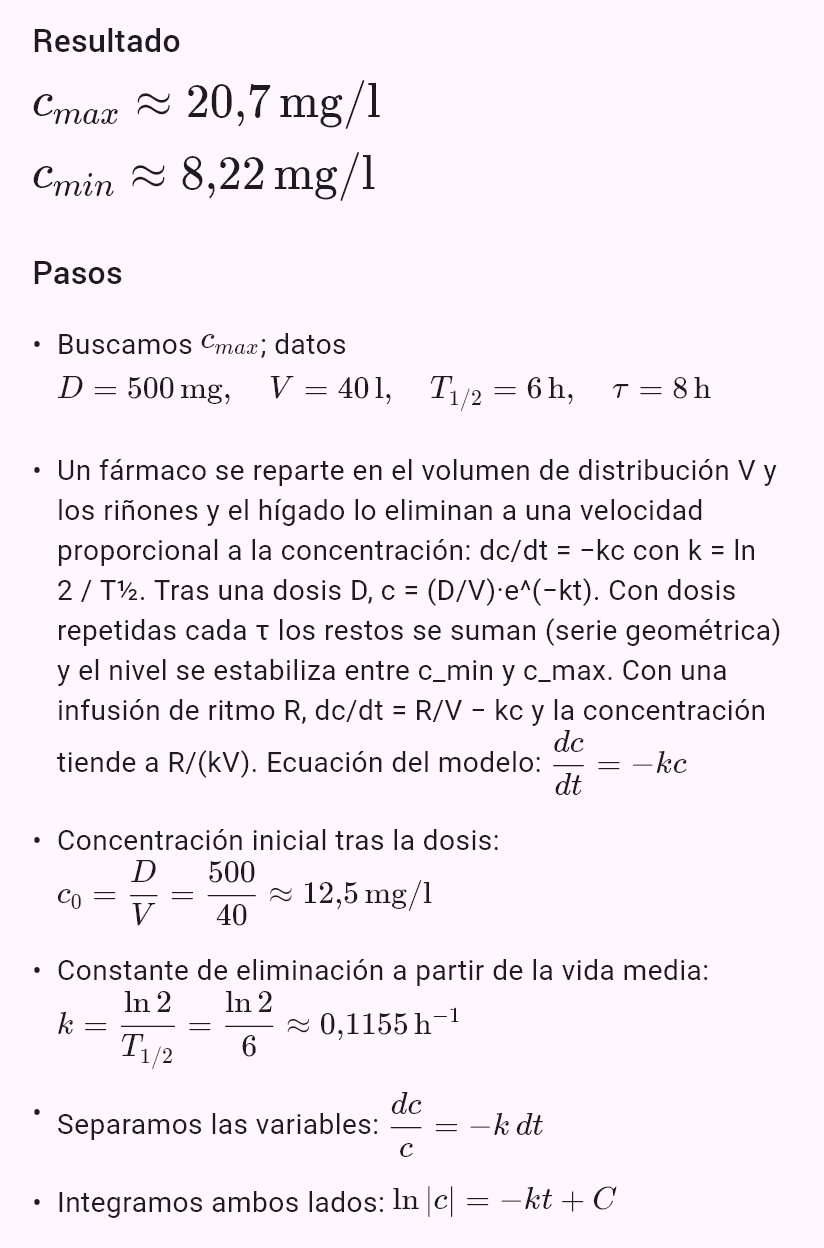 model(drug; find=steady[mg_l]; D=500[mg]; V=40[l]; T12=6[h]; tau=8[h]; mode=repeated)
