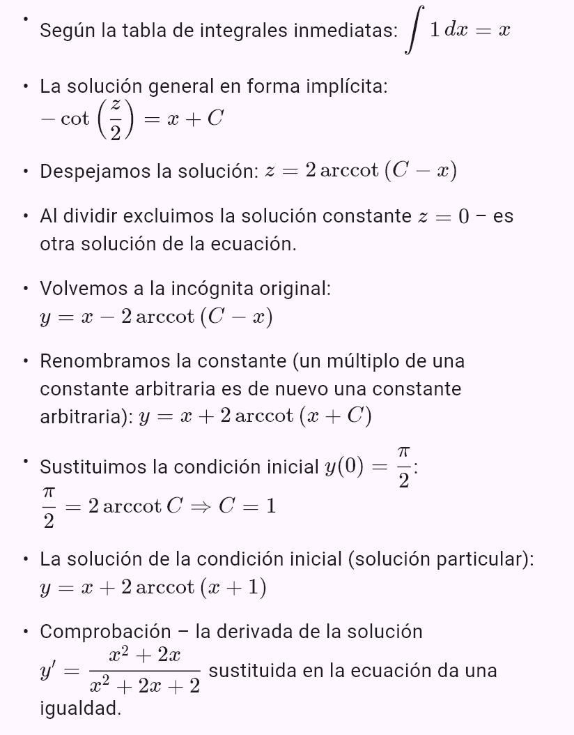 y' = cos(x - y), y(0) = pi/2